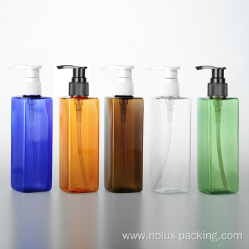 Lotion Packaging PET Plastic Square Bottle With Pump